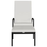 Sun Loungers 2 pcs with Footrest PE Rattan Brown - Side View