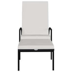 Sun Loungers 2 pcs with Footrest PE Rattan Black