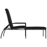 Sun Loungers 2 pcs with Footrest PE Rattan Grey - Top-Down View