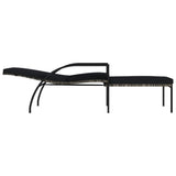 Sun Loungers 2 pcs with Footrest PE Rattan Grey - Rear View