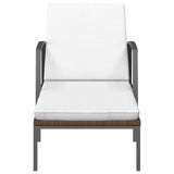 Garden Sun Lounger with Cushion Poly Rattan Brown