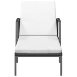 Garden Sun Lounger with Cushion Poly Rattan Black