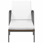 Sun Loungers 2 pcs with Table Poly Rattan Brown