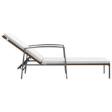 Sun Loungers 2 pcs with Table Poly Rattan Brown - 45-Degree Angle