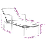 Sun Loungers 2 pcs with Table Poly Rattan Brown - Extra Image