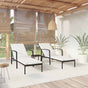 Sun Loungers 2 pcs with Table Poly Rattan Brown