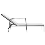Sun Loungers 2 pcs with Table Poly Rattan Black - 45-Degree Angle