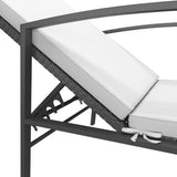Sun Loungers 2 pcs with Table Poly Rattan Black - Low Angle
