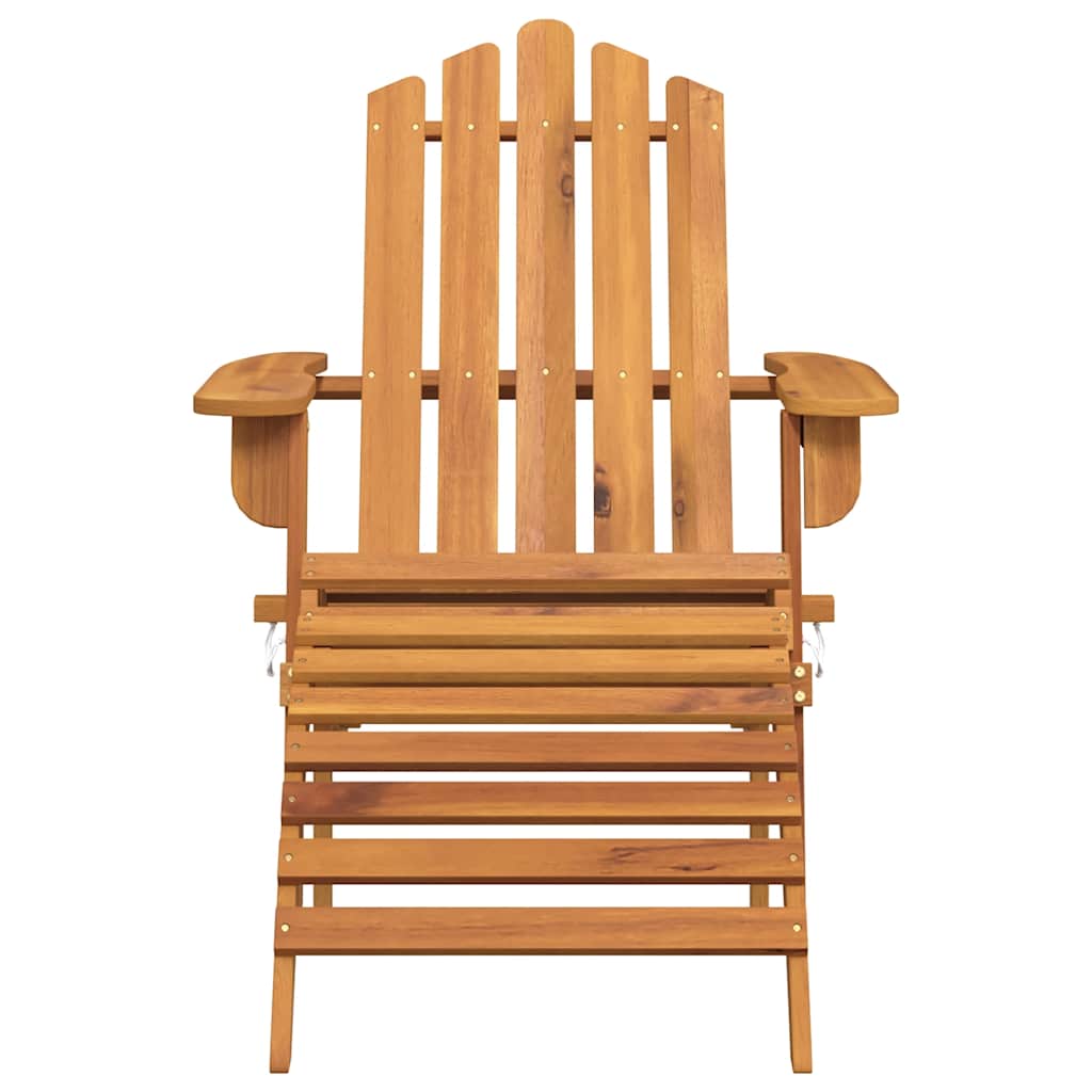 Garden Adirondack Chair with Footrest Solid Acacia Wood