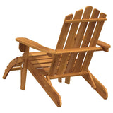 Garden Adirondack Chair with Footrest Solid Acacia Wood - Rear View