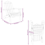 Garden Adirondack Chair with Footrest Solid Acacia Wood - Extra Image