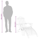 Garden Adirondack Chair with Footrest Solid Acacia Wood - Extra Image