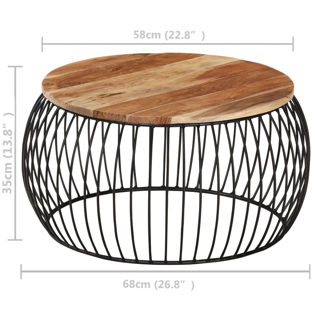 Coffee Table ?8 cm Solid Acacia Wood
