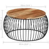 Coffee Table ?8 cm Solid Acacia Wood - Close-Up Angle