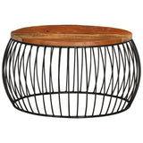Coffee Table ?8 cm Solid Reclaimed Wood - Front View