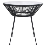 3 Piece Garden Dining Set Black