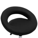 Swivel Dining Chair Black Faux Leather - Rear View