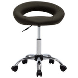Swivel Dining Chair Brown Faux Leather - Front View