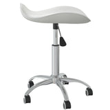 Office Chair White Faux Leather - Side View