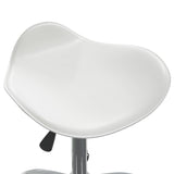 Office Chair White Faux Leather - Rear View