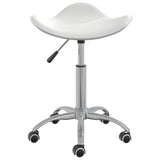 Swivel Dining Chair White Faux Leather - Front View