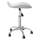 Swivel Dining Chair White Faux Leather - Side View