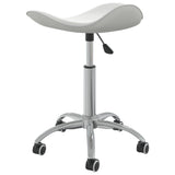 Swivel Dining Chair White Faux Leather - Top-Down View