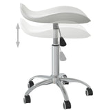 Swivel Dining Chair White Faux Leather - 45-Degree Angle