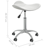 Swivel Dining Chair White Faux Leather - Low Angle
