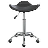 Swivel Dining Chair Black Faux Leather - Front View