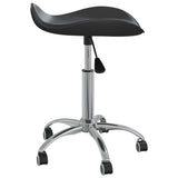 Swivel Dining Chair Black Faux Leather - Side View