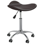 Swivel Dining Chair Brown Faux Leather