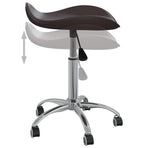 Swivel Dining Chair Brown Faux Leather