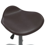 Swivel Dining Chair Brown Faux Leather - Rear View