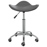 Swivel Dining Chair Grey Faux Leather - Front View
