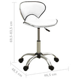 Office Chair White Faux Leather - Rear View