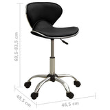 Office Chair Black Faux Leather - Rear View