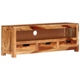 TV Cabinet 110x30x40 cm Solid Wood Acacia - Close-Up Angle