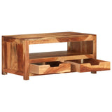 Coffee Table 84x49x40 cm Solid Wood Acacia - Top-Down View