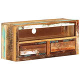 TV Cabinet 88x30x40 cm Solid Wood Reclaimed - Close-Up Angle