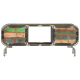 TV Cabinet Multicolour 110x30x42 cm Solid Wood Reclaimed - Front View