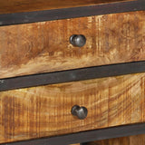 Highboard 40x30x126 cm Solid Wood Mango - Close-Up Angle