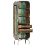 Highboard Multicolour 40x30x126 cm Solid Wood Reclaimed - Side View