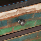 Highboard Multicolour 40x30x126 cm Solid Wood Reclaimed - Close-Up Angle