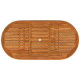 5 Piece Garden Dining Set Solid Wood Eucalyptus - Close-Up Angle