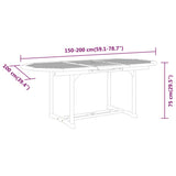5 Piece Garden Dining Set Solid Wood Eucalyptus - Low Angle