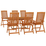 7 Piece Garden Dining Set Solid Wood Eucalyptus - Side View
