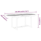 7 Piece Garden Dining Set Solid Wood Eucalyptus - Low Angle