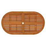7 Piece Garden Dining Set Solid Wood Eucalyptus - Close-Up Angle