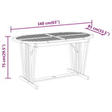 7 Piece Garden Dining Set Solid Wood Eucalyptus - Low Angle